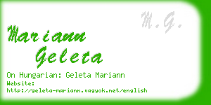 mariann geleta business card